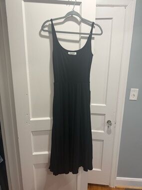 Reformation Black Scoop Neck Midi Dress